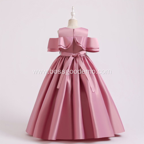 High Quality Summer Frock Kids Party Wear Western Formal Trailing girls dresses kids flower birthday party